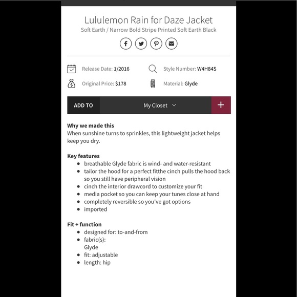 🔥Lululemon Reversible Rain For Daze Jacket/Coat🔥 - Picture 11 of 12
